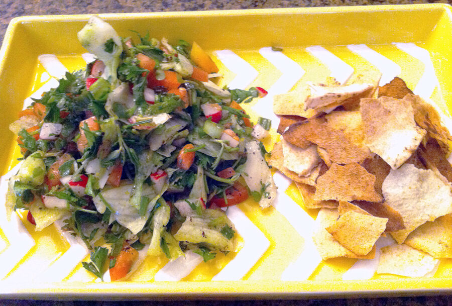 FATTOUSH WITH TOASTED PITA BREAD