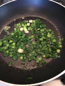 omelette sate green onions