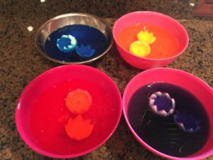 easter eggs in coloring water