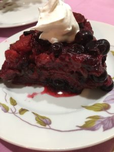 BERRIES PUDDING IN PLATE